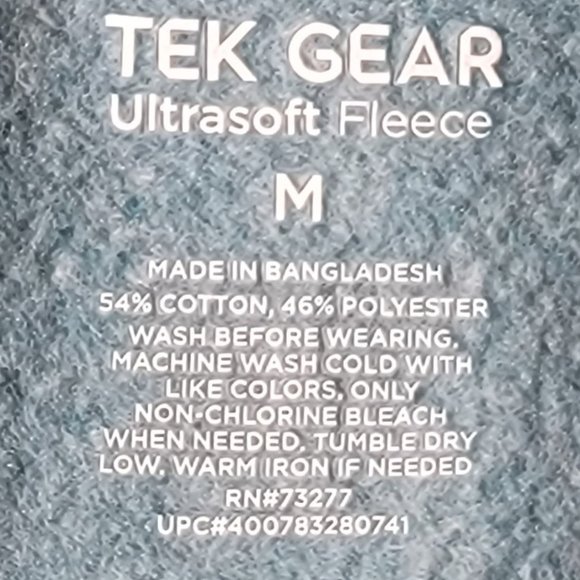 Tek Gear Ultrasoft Fleece Heathered Teal Crew Neck Sweatshirt – Size M - Picture 3 of 3